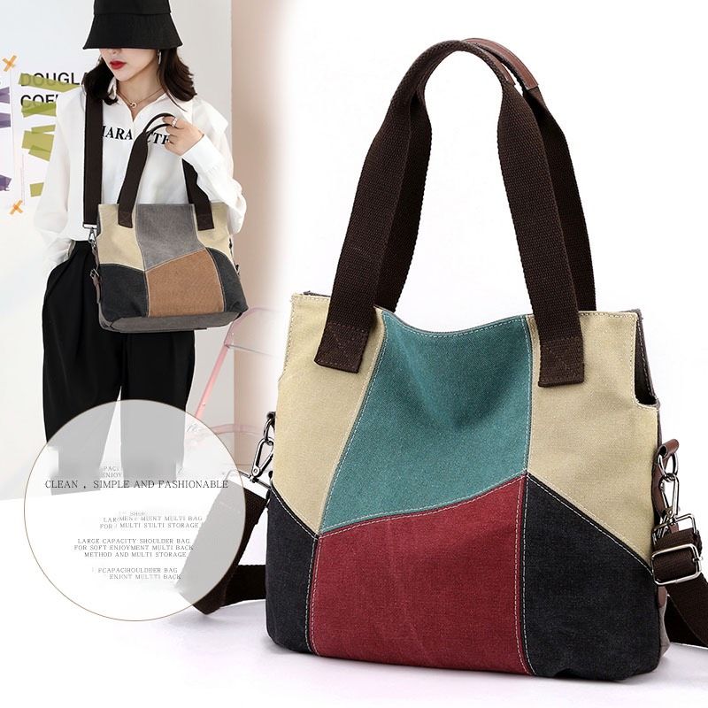 Túi xách đeo vai cầm tay vải Canvas nữ đi làm công sở 2025 TXG142