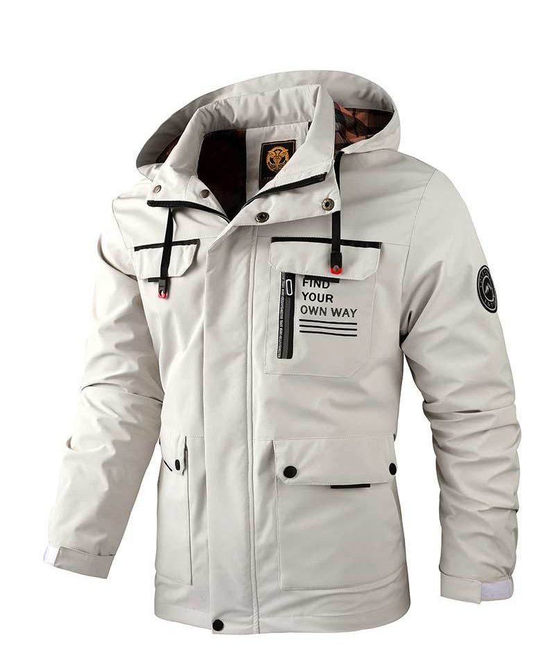 Áo khoác thể thao có mũ trùm màu trơn giữ ấm thoải mái chống gió cho nam AKN100