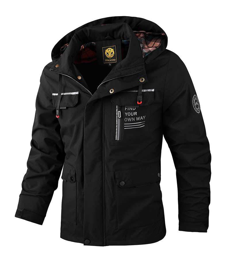 Áo khoác thể thao có mũ trùm màu trơn giữ ấm thoải mái chống gió cho nam AKN100