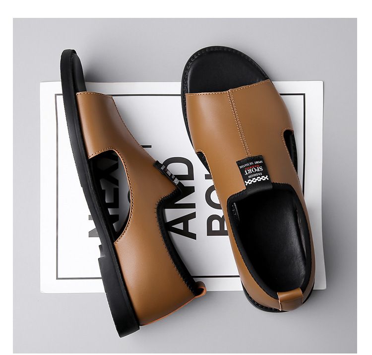 ￼Giày Sandal Nam Mùa Hè Thoáng khí Giày Đi Biển Dép Da Nam Đế Mềm Thời Trang Dép Chống Trơn Trượt 2025 GDN232