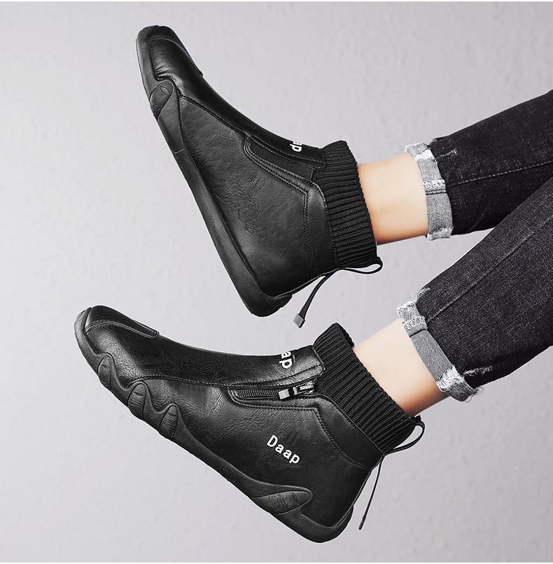￼Giày Nam Không Ren Slip-On Nam Da Công Sở Chống Thấm Nước Chống Trơn Trượt Thể Thao Bảo hộ Lao Động Thời Trang GDN251