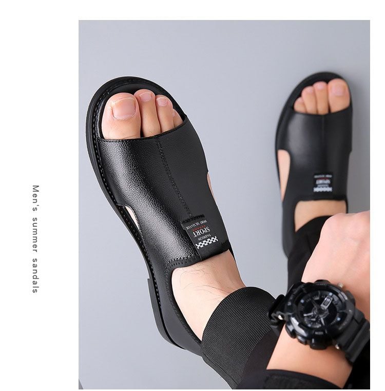 ￼Giày Sandal Nam Mùa Hè Thoáng khí Giày Đi Biển Dép Da Nam Đế Mềm Thời Trang Dép Chống Trơn Trượt 2025 GDN232