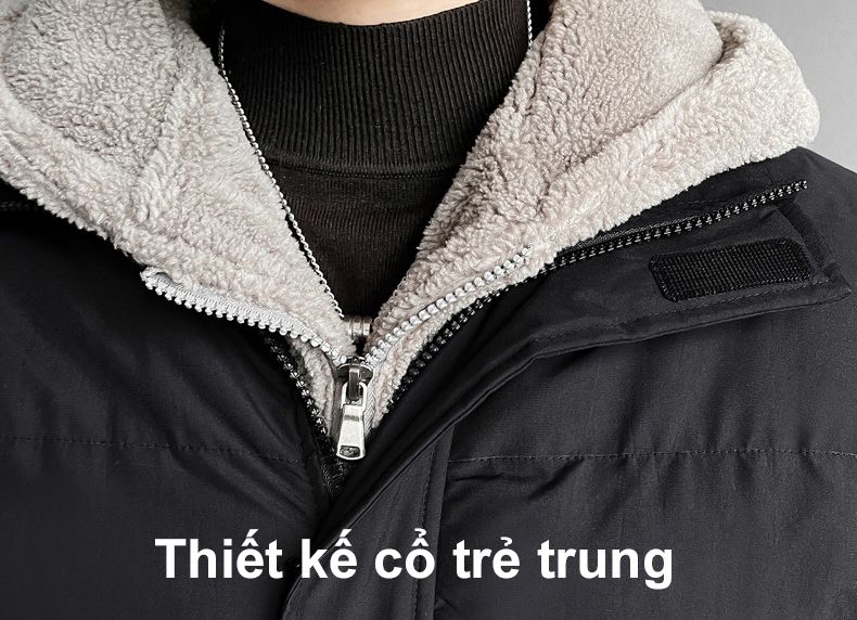 ￼Áo phao nam Hàn Quốc big size lót bông cao cấp KAIMONO Áo khoác nam mùa đông có mũ, áo gió chống nước giữ ấm AKN95