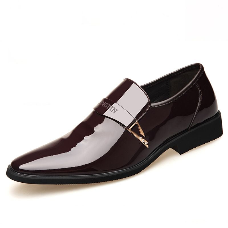 Giày tây nam da bò bóng, giày lười, công sở GDN063