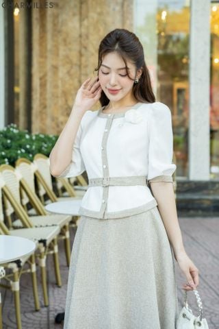 Áo tay lỡ dáng peplum