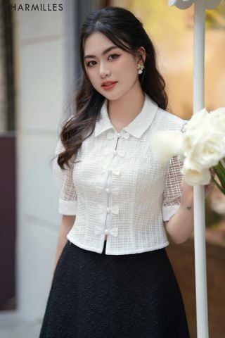 Áo tay lỡ 5 khuy nơ