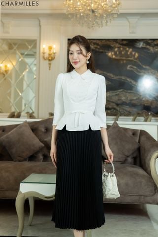 Chân váy midi xếp li