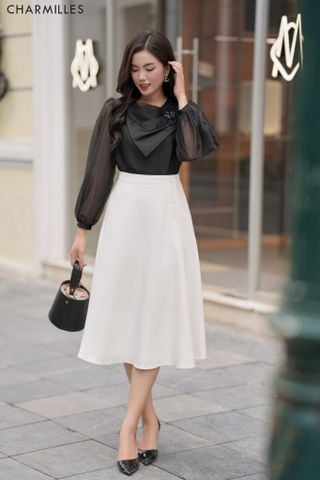 Chân váy diễu chỉ 3k lệch