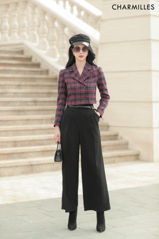 Quần culottes khóa trước