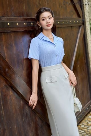 Áo cổ bẻ cách điệu
