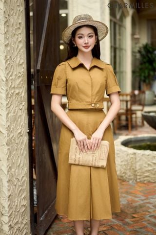 Áo croptop khuy cài