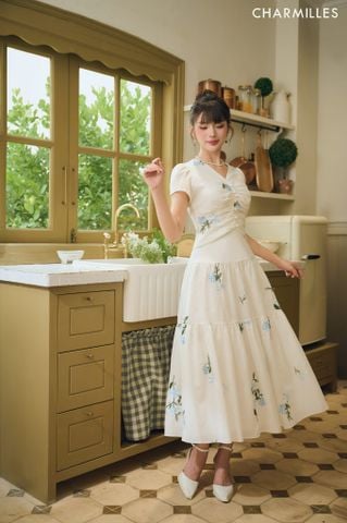 Chân váy hoa gấu tầng