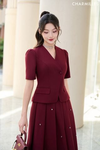 Áo cổ V túi nắp