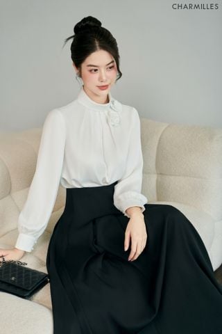 Áo mí ngực đính hoa cổ