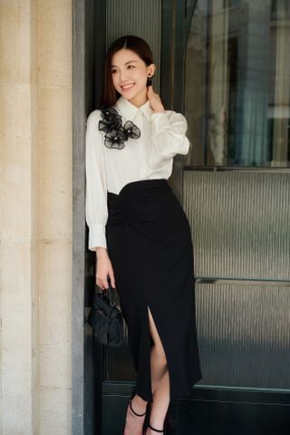 Áo phối hoa vai