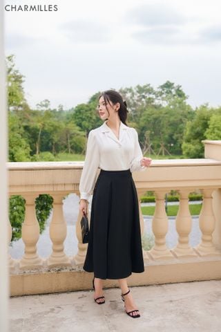 Chân váy xếp ly cúc sườn
