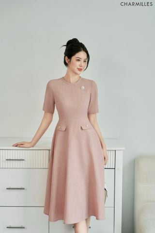 Đầm tiểu thư phối túi nắp giả