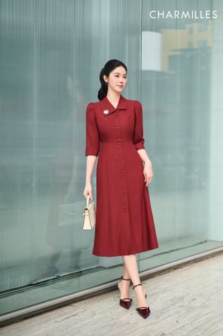 Đầm phối khuy bọc