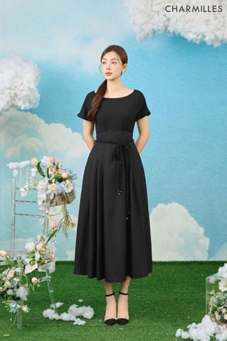 Đầm xếp ly phối đai eo tết