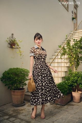 Đầm hoa nhí phối gấu ren