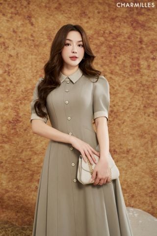 Đầm tiểu thư phối cúc