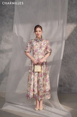 Đầm hoa tay bồng