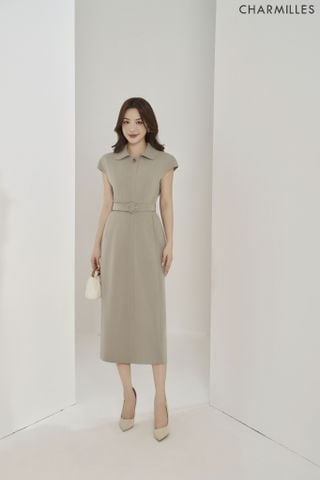 Đầm tay chờm phối đai eo
