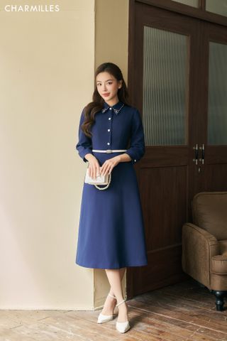 Đầm đính trai cổ