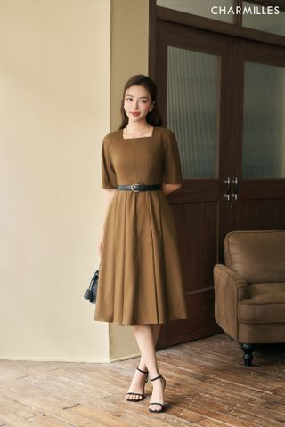 Đầm cổ vuông mí trước sau