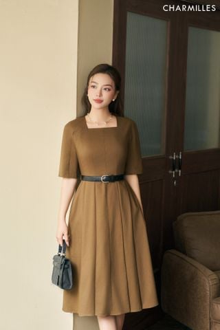 Đầm cổ vuông mí trước sau