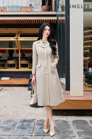 Măng tô dài tay  2 khuy túi