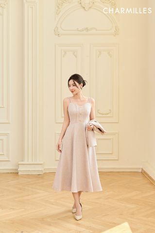 Đầm 2 dây phối khuy ngực