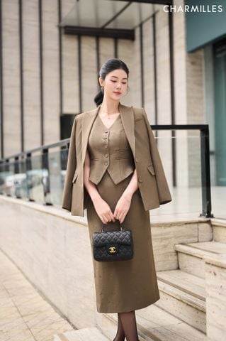 Áo sát nách phối khuy dọc