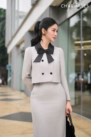 Vest phối nơ cổ