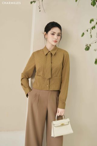 Áo kẻ phối cavat