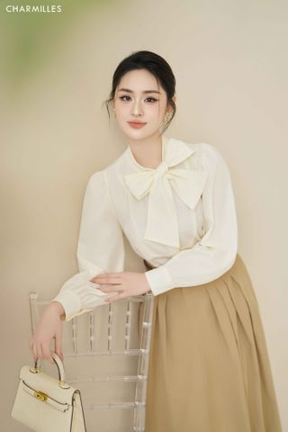 Áo cột nơ cổ