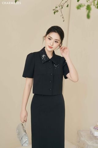 Áo phổi cổ cườm