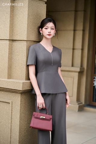 Áo chiết eo dáng xòe
