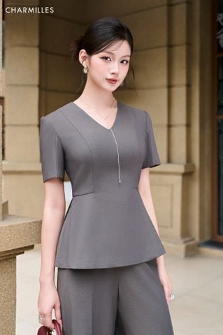 Áo chiết eo dáng xòe