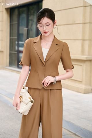 Áo cổ bẻ phối khuy tay