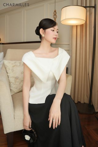 Áo tiệc vạt cách điệu