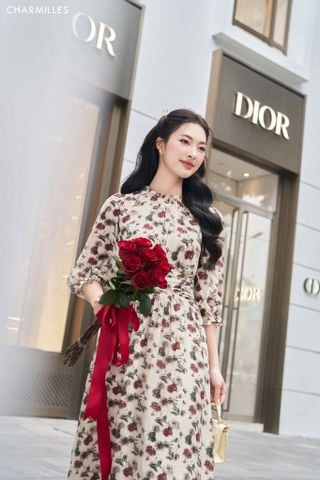 Đầm hoa nhí tay bo