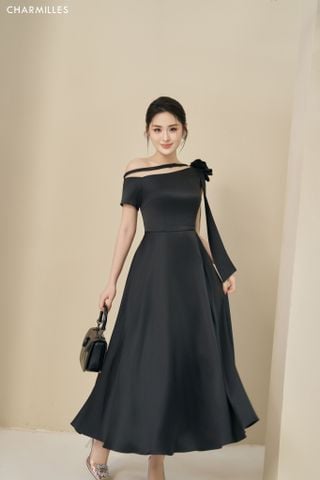 Đầm tiệc phối hoa lụa