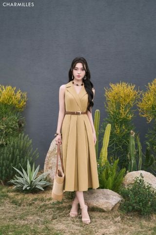 Đầm xếp ly đai tết