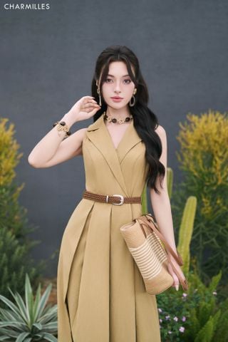 Đầm xếp ly đai tết