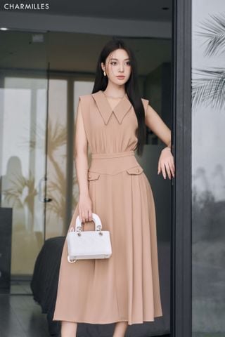 Đầm SN cổ bẻ phối túi giả