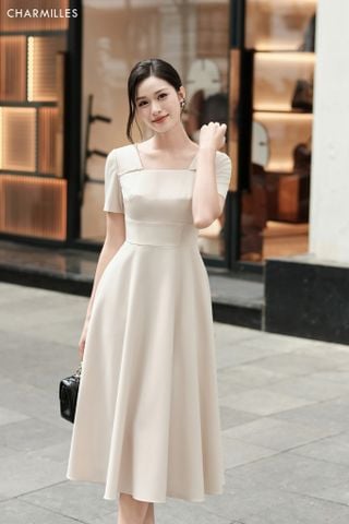 Đầm dáng A phối viền trai