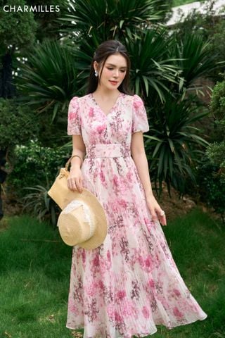 Đầm hoa dập nhăn