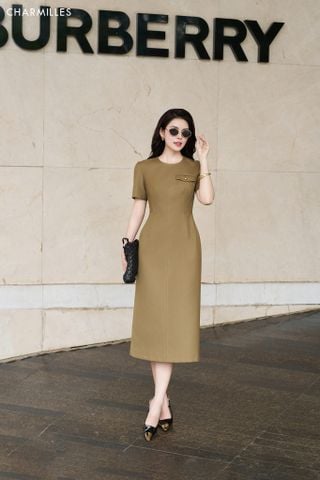 Đầm diễu chỉ phối nắp túi