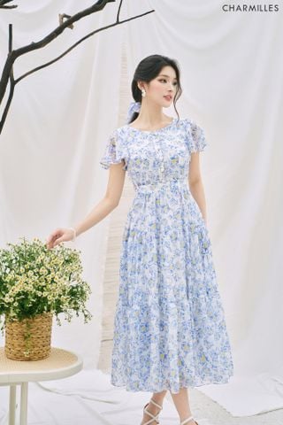 Đầm hoa nhí đính khuy